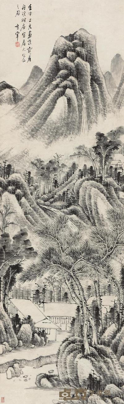 董其昌 山居图 立轴 129×40cm