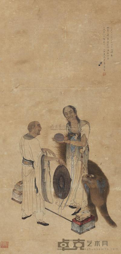 华子宥 双佛图 镜心 69×33cm