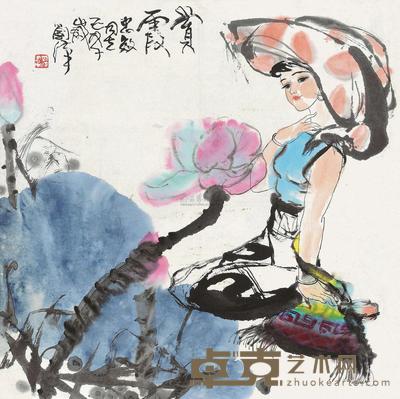 刘汉 2008年作 赏霞 镜心 68×68cm