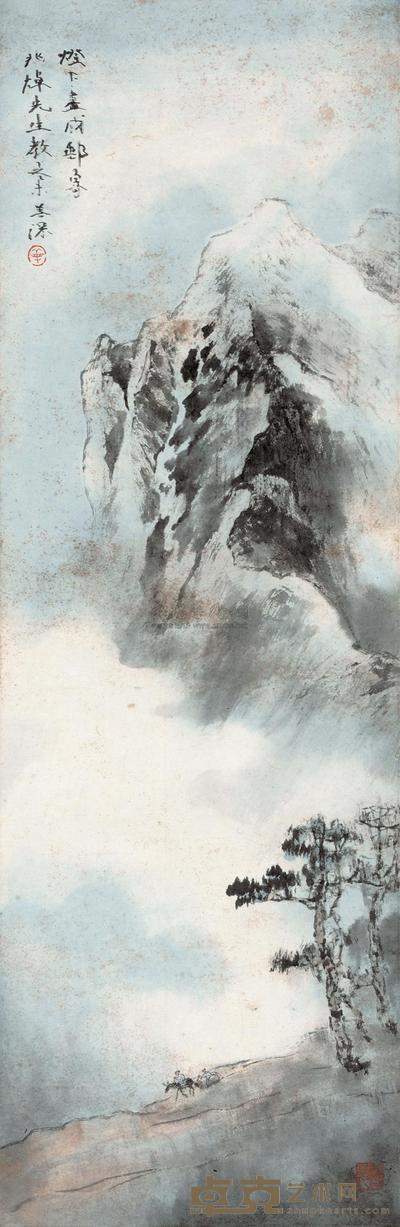 杨善深 1955年作 山水 立轴 102×32cm