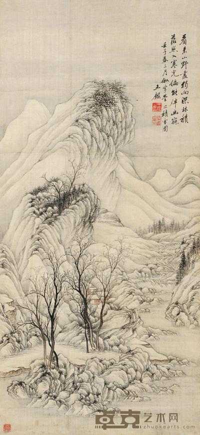 王鉴 仿李营丘积雪图 立轴 89×41cm