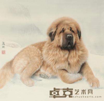 陈启明 藏獒 镜心 67×71cm