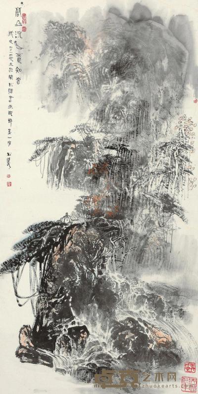 张松涛 2012年作 高山流水 镜心 136×68cm
