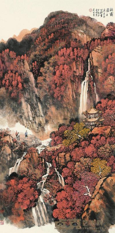 徐义生 2010年作 万山红遍 镜心 136×68cm