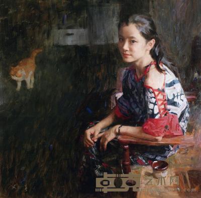 陈衍宁 1998年作 女儿的老师 101×101cm
