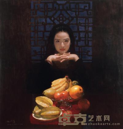 陈衍宁 2000年作 静思少女 127×122cm