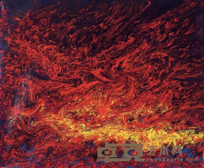 胡文兰 流体动力学系列第3号：燃烧的天空 152.4×182.9cm