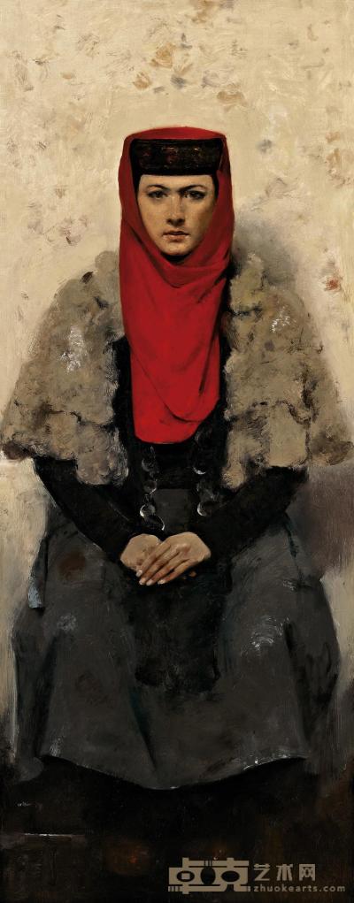郭润文 2012年作 姑丽胡玛尔的肖像 130×50cm