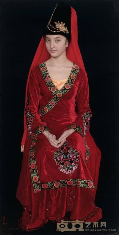 王沂东 2012年作 盛装的维吾尔族姑娘 120×60cm