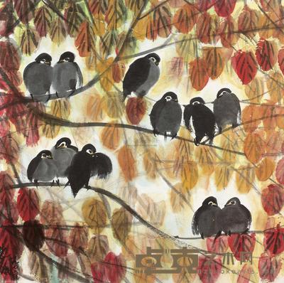林风眠 1973年作 枝头小鸟 68×68cm