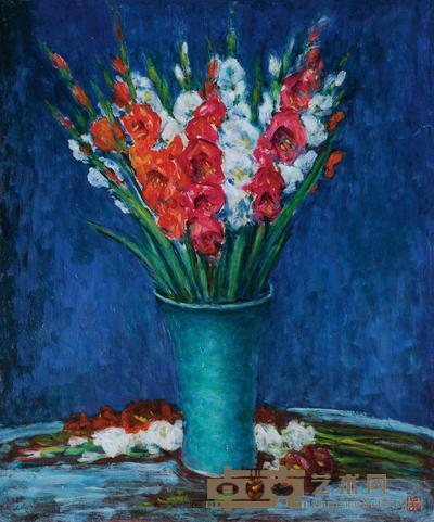 余本 1978年作 瓶花 61×51cm