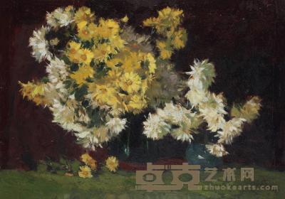 王德威 1972年作 花卉 40×56cm