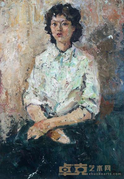 俞云阶 1976年作 女青年 38×35.7cm