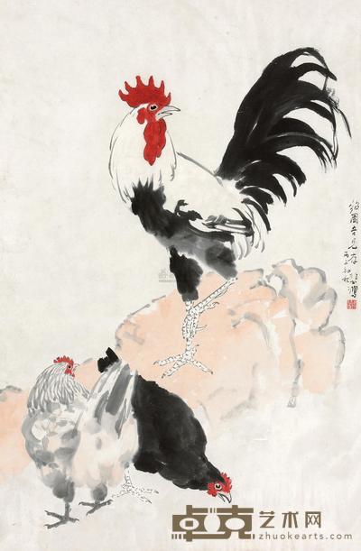 徐悲鸿 1936年作 三吉图 镜心 76×50cm