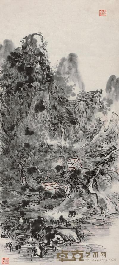 黄宾虹 山水 镜心 69×31.5cm