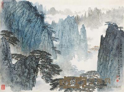 宋文治 1990年作 云壑松风图 镜心 45×59cm