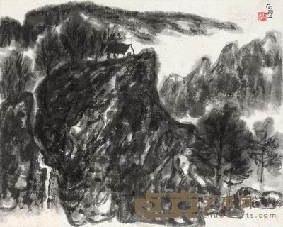 陈子庄 水墨山水 立轴 25×30cm
