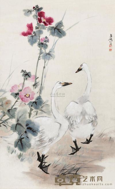 王雪涛 木芙蓉鹅 立轴 165×100cm