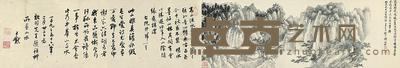 谢稚柳 山水 手卷 画24×70cm；跋24×70cm