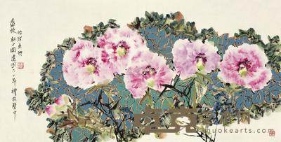 郭怡孮 盛放 镜心 68×132cm