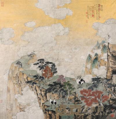 郑力 2000年作 鹤鸣九霄 镜心 137.2×134cm