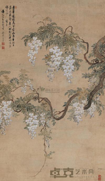 佚名 紫藤 立轴 129×75cm