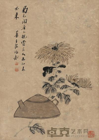 陈鸿寿 菊花 立轴 43×30cm