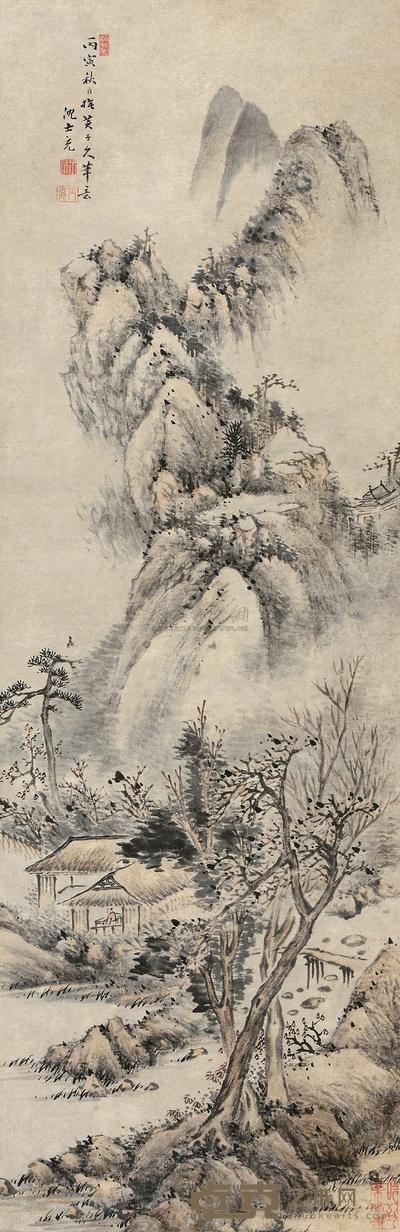 沈士充 摹黄子久笔意 立轴 93×30cm