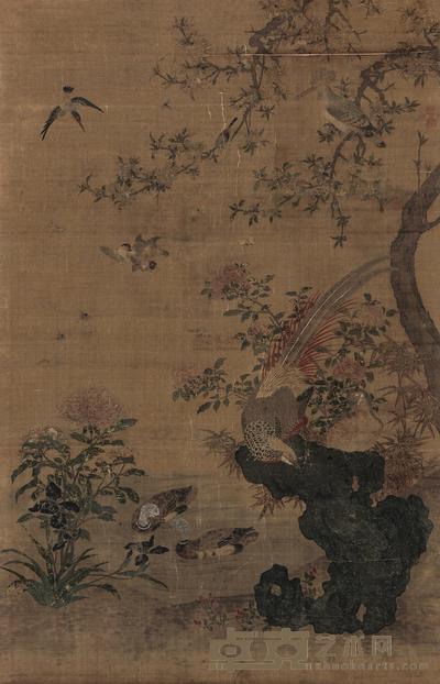 佚名 花鸟 立轴 143×91cm