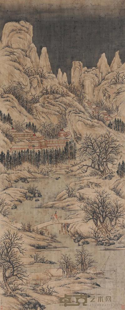 方琮 雪中归庄 立轴 152×60.5cm