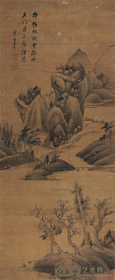 董其昌 楚江云树 立轴 127×53cm