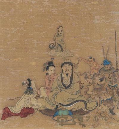 佚名 神仙人物 镜框 27×25cm