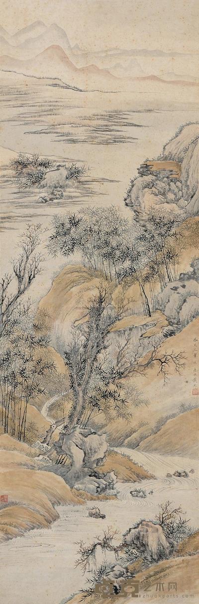 戴熙 仿元人笔意 镜心 139×45cm