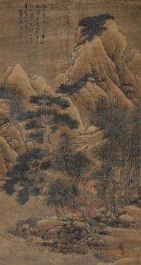 蓝瑛 1635年作 山水 立轴