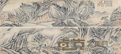 文伯仁 (款) 临赵大年山水 手卷 24×217cm