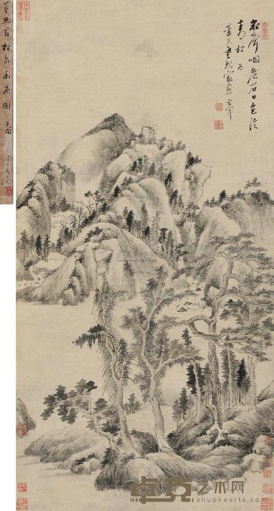 董其昌 1596年作 松泉幽居图 立轴 48.5×97cm