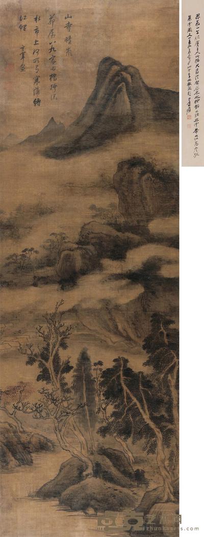 董其昌 山寺晴岚图 镜心 145×48cm