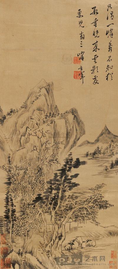 董其昌 秋山图 立轴 57×24cm
