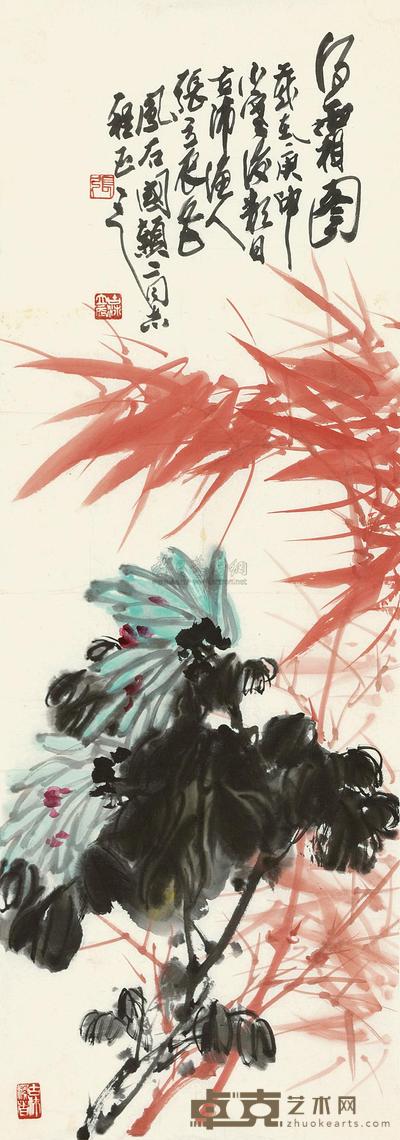 张立辰 得霜图 镜心 98×34cm