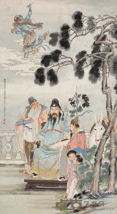 陆鹏 三星图 镜心 147×80cm