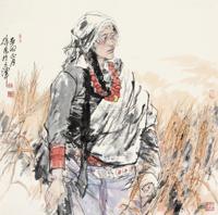 徐展 2011年作 青稞 镜心