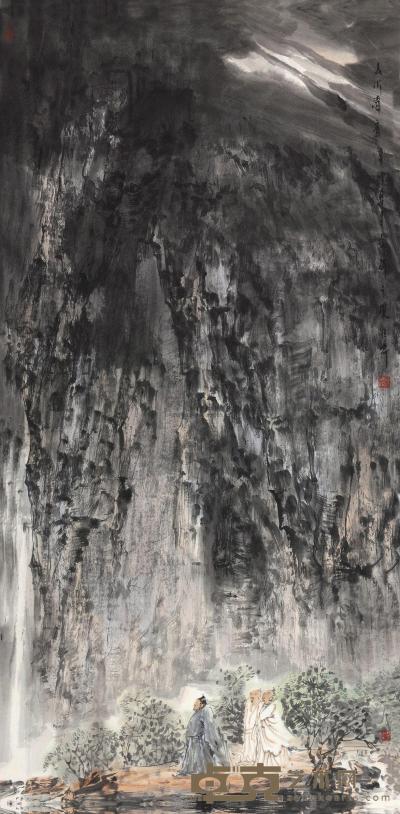 祁海峰 2011年作 山水清音 镜心 135.5×67cm