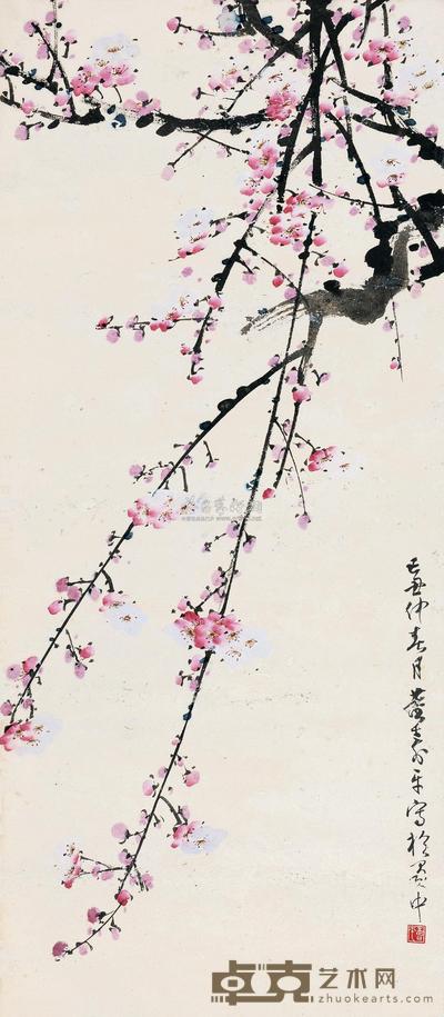董寿平 1949年作 红梅 镜心 77×33cm