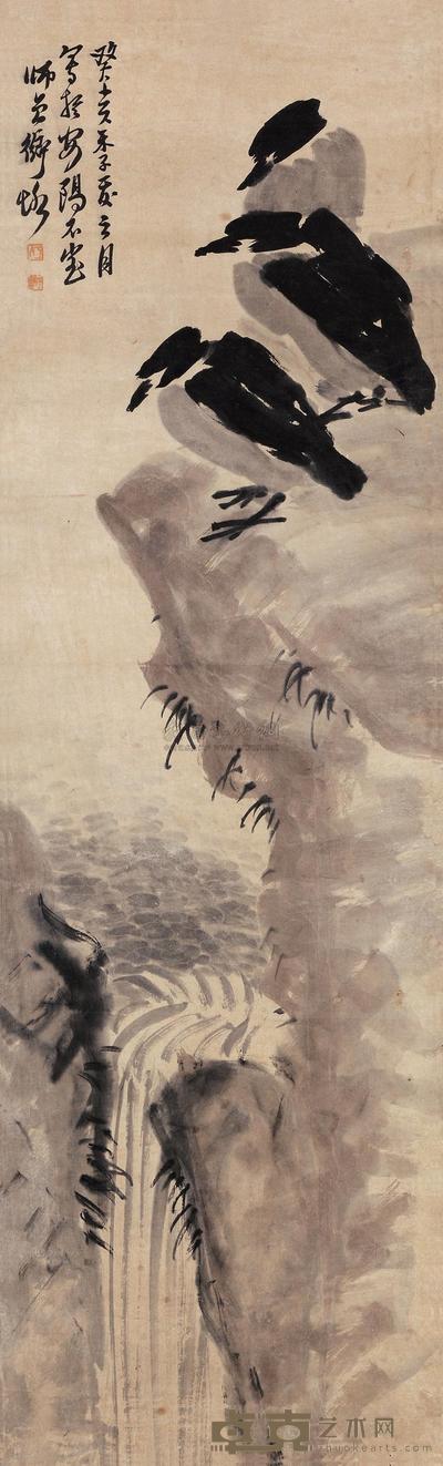 陈师曾 1923年作 清诗集雅图 立轴 135×40cm