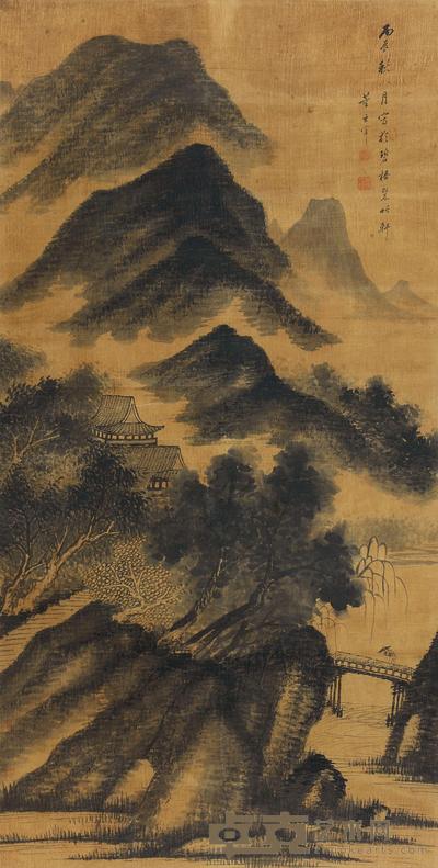 董其昌 云山雨意 立轴 151×76cm