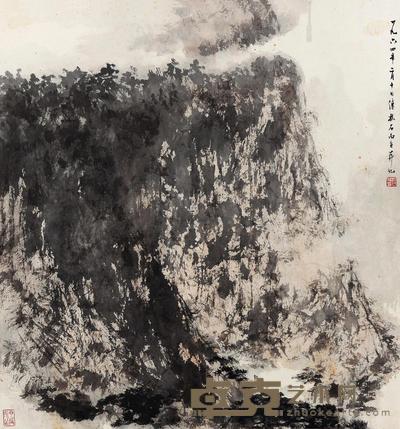 傅抱石 1964年作 秋山访友 立轴 65.5×61.5cm