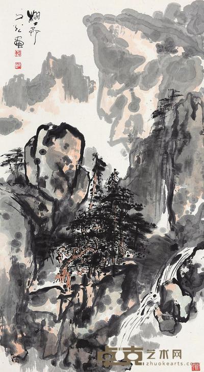 谢之光 松涧图 立轴 177×96cm