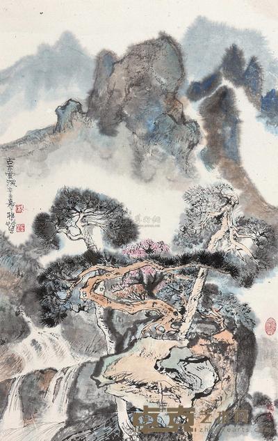 程十发 1991年作 古木云深 镜心 73×46cm
