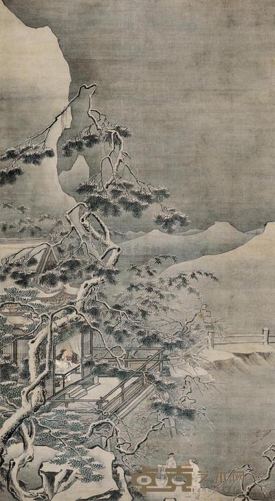 任仁发 (传) 雪梅书屋图 立轴 143×78cm