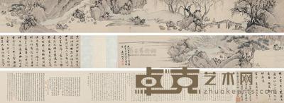 沈周 1472年作 浅绛山水 手卷 画29×390cm；跋29×112cm